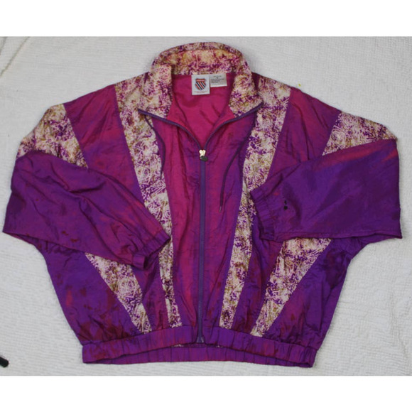 K-Swiss Jackets & Blazers - Vintage K-Swiss Windbreaker Purple Gold pink Size M